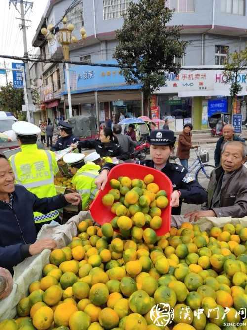 賣桔途中車壞了，一車桔子被撂馬路中央，民警趕忙幫轉(zhuǎn)移